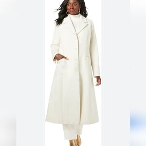 Jessica London Women's Plus Size Full Length Wool Blend Coat. Sz 24. Org $224.